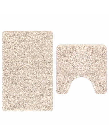 Set di tappetini antiscivolo per il bagno 2 pcs Crema PP