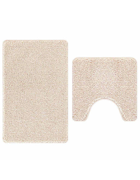 Set di tappetini antiscivolo per il bagno 2 pcs Crema PP