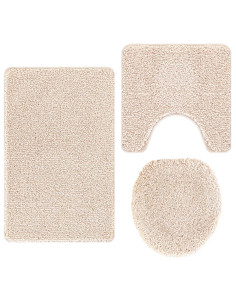 Set di tappetini antiscivolo per il bagno 3 pcs Crema PP 2
