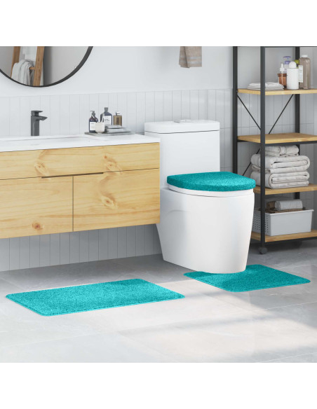 Set di tappetini antiscivolo per il bagno 3 pcs Turchese PP