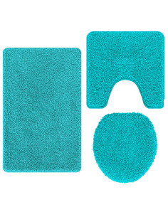 Set di tappetini antiscivolo per il bagno 3 pcs Turchese PP 2