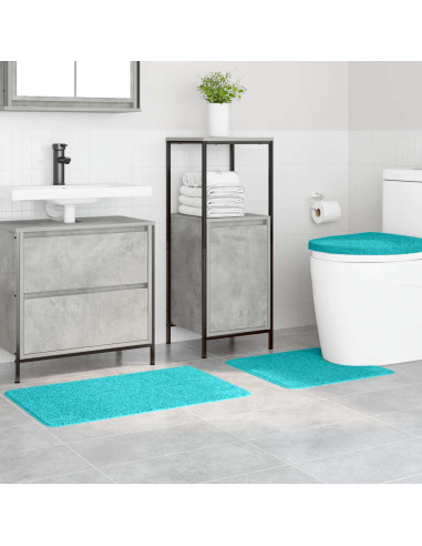 Set di tappetini antiscivolo per il bagno 3 pcs Turchese PP