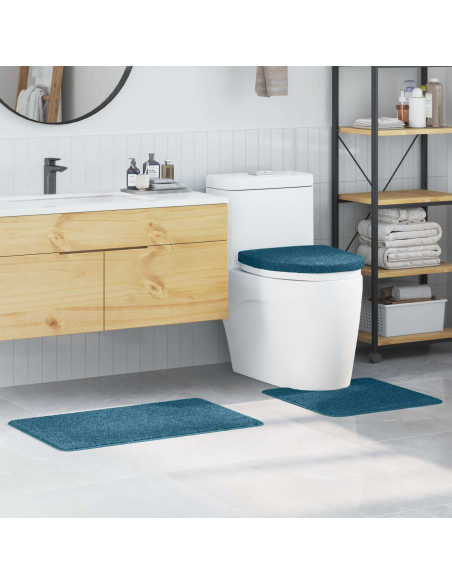 Set di tappetini antiscivolo per il bagno 3 pcs Blu PP