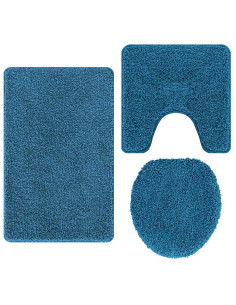 Set di tappetini antiscivolo per il bagno 3 pcs Blu PP 2