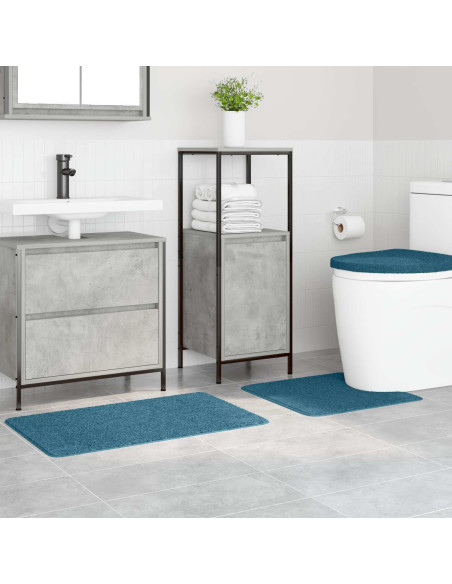 Set di tappetini antiscivolo per il bagno 3 pcs Blu PP