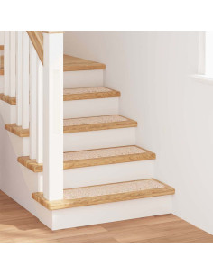 Tappetini Antiscivolo per Scale 15 pcs Crema 75 x 20 cm PP