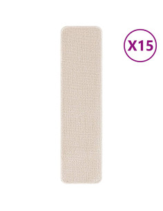 Tappetini Antiscivolo per Scale 15 pcs Crema 75 x 20 cm PP 2