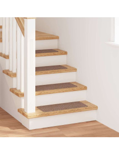 Tappetini Antiscivolo per Scale 15 pcs Marrone 60 x 25 cm PP