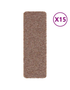 Tappetini Antiscivolo per Scale 15 pcs Marrone 60 x 25 cm PP 2