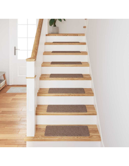 Tappetini Antiscivolo per Scale 15 pcs Marrone 60 x 25 cm PP