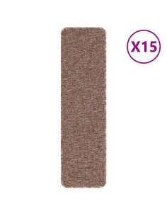 Tappetini Antiscivolo per Scale 15 pcs Marrone 75 x 20 cm PP 2