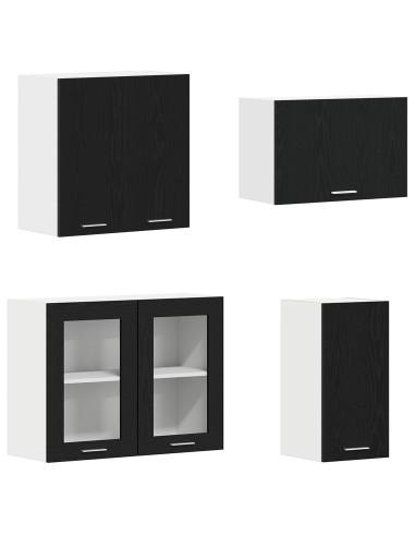 Unità Cucina Lyon 8 pcs Rovere Nero Legno multistrato
