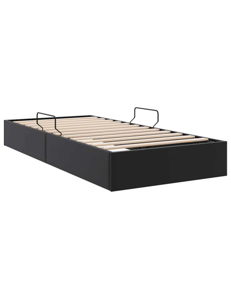 Letto con Contenitore Nero 100 x 190 cm Similpelle