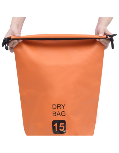 Borsa Impermeabile Arancione 15 L in PVC
