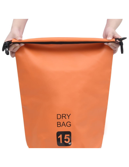 Borsa Impermeabile Arancione 15 L in PVC