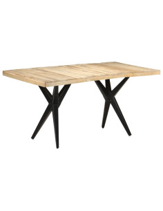 Tavolo da Pranzo 160x80x76 cm in Legno Massello di Mango Grezzo