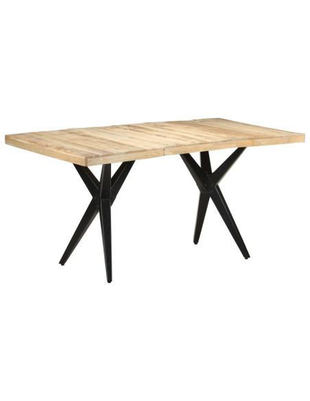 Tavolo da Pranzo 160x80x76 cm in Legno Massello di Mango Grezzo