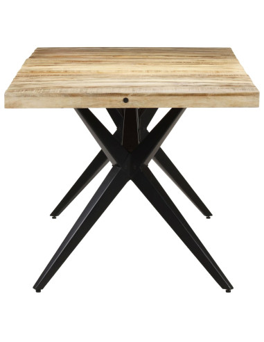 Tavolo da Pranzo 160x80x76 cm in Legno Massello di Mango Grezzo