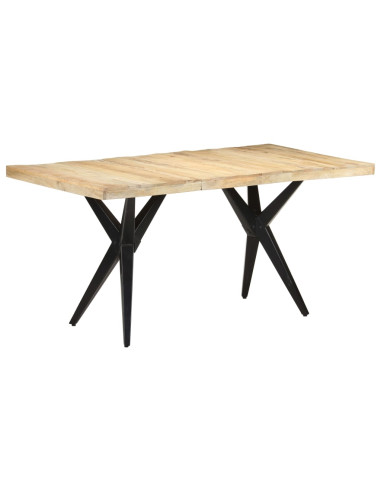 Tavolo da Pranzo 160x80x76 cm in Legno Massello di Mango Grezzo