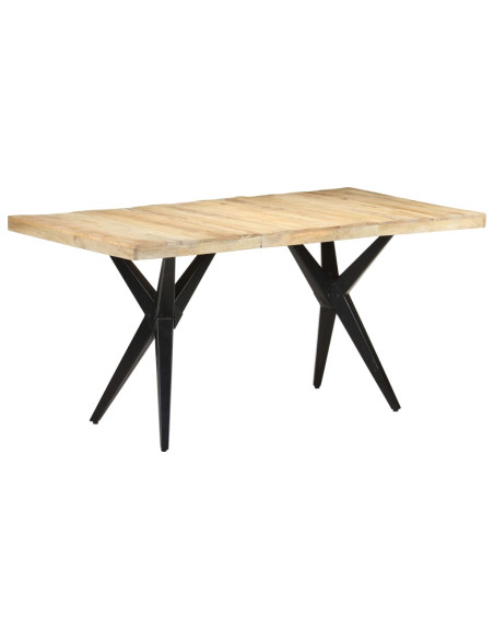 Tavolo da Pranzo 160x80x76 cm in Legno Massello di Mango Grezzo