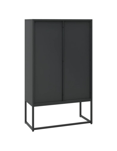 Credenza Alta Nera 80x35x135 cm in Acciaio