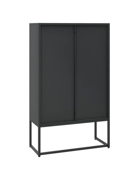 Credenza Alta Nera 80x35x135 cm in Acciaio