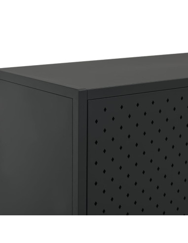 Credenza Alta Nera 80x35x135 cm in Acciaio