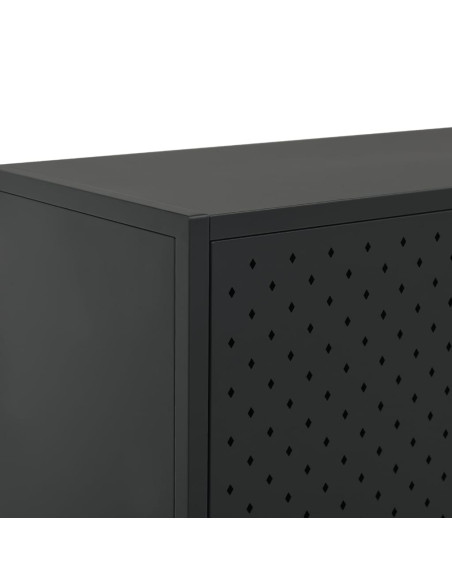 Credenza Alta Nera 80x35x135 cm in Acciaio