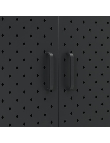 Credenza Alta Nera 80x35x135 cm in Acciaio