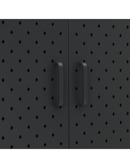 Credenza Alta Nera 80x35x135 cm in Acciaio