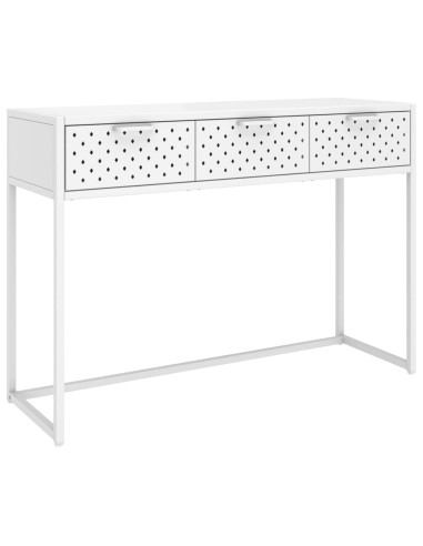 Tavolo Consolle Bianco 106x35x75 cm in Acciaio
