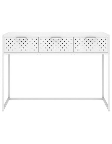 Tavolo Consolle Bianco 106x35x75 cm in Acciaio