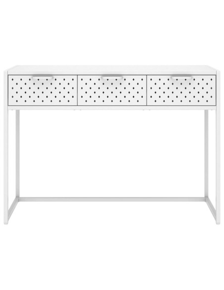 Tavolo Consolle Bianco 106x35x75 cm in Acciaio
