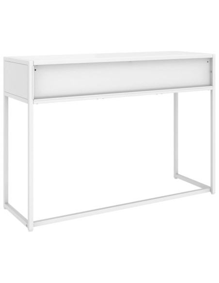 Tavolo Consolle Bianco 106x35x75 cm in Acciaio