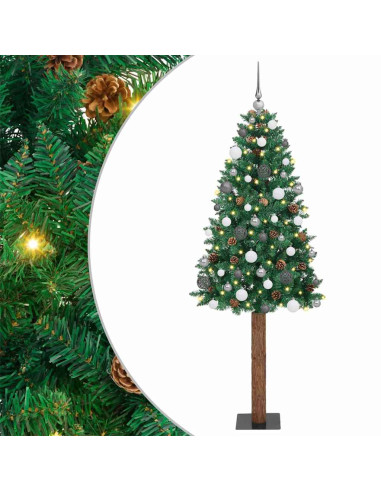 Albero di Natale snodato con 300 LED con supporto Verde 180 cm
