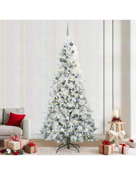 Albero di Natale Artificiale con Rami Pieghevoli Bianco 240 cm