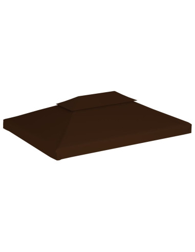 Copertura Superiore per Gazebo a 2 Strati 310g/m² 4x3m Marrone