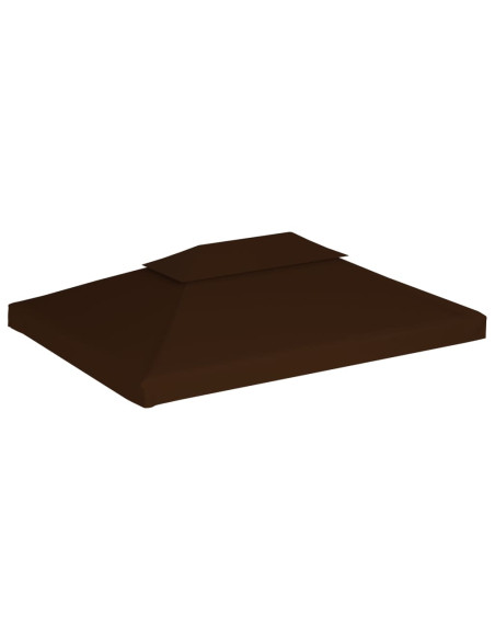 Copertura Superiore per Gazebo a 2 Strati 310g/m² 4x3m Marrone