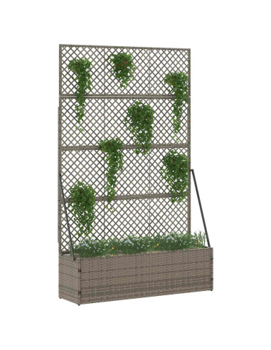 Fioriera a traliccio da giardino Grigio 105 x 30 x 170 cm