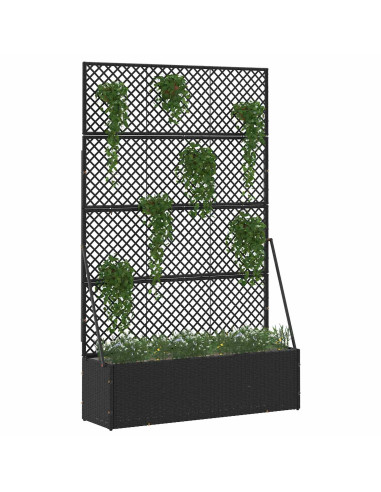 Fioriera a traliccio da giardino Nero 105 x 30 x 170 cm Metallo