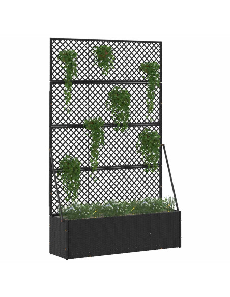 Fioriera a traliccio da giardino Nero 105 x 30 x 170 cm Metallo