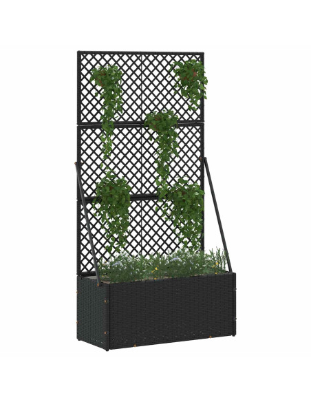 Fioriera a traliccio da giardino Nero 70 x 30 x 135 cm Metallo