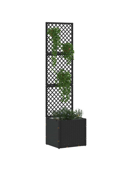 Fioriera a traliccio da giardino Nero 35 x 30 x 135 cm Metallo