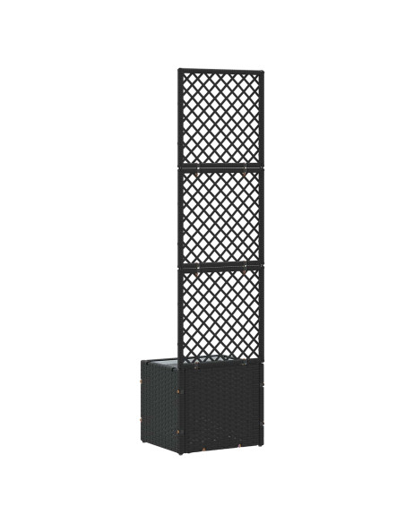 Fioriera a traliccio da giardino Nero 35 x 30 x 135 cm Metallo