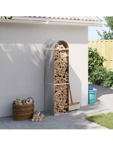 Portaceppi Grigio Chiaro 40x45x170 cm in Acciaio Zincato