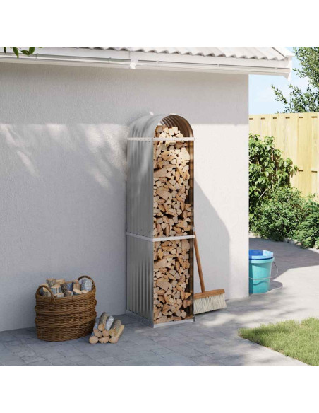 Portaceppi Grigio Chiaro 40x45x170 cm in Acciaio Zincato
