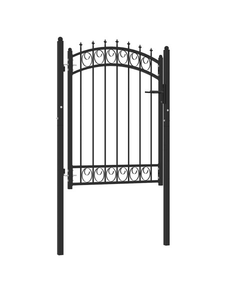 Cancello per recinzione EMMEN con punte in acciaio 103x109,5 cm Nero