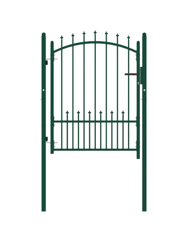 Cancello per recinzione EMMEN con punte in acciaio 104x109,5 cm verde