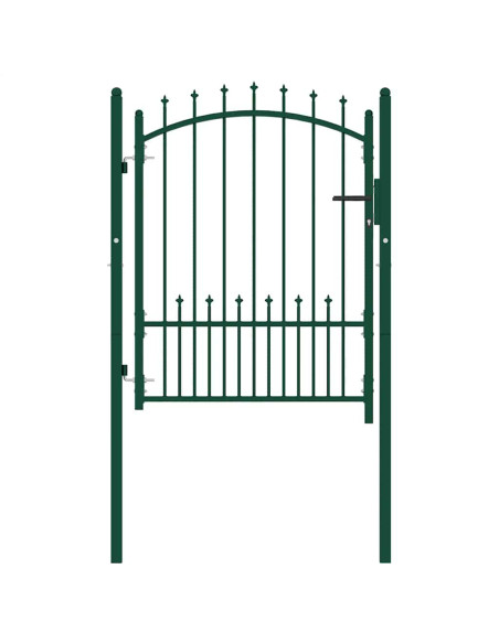 Cancello per recinzione EMMEN con punte in acciaio 104x109,5 cm verde