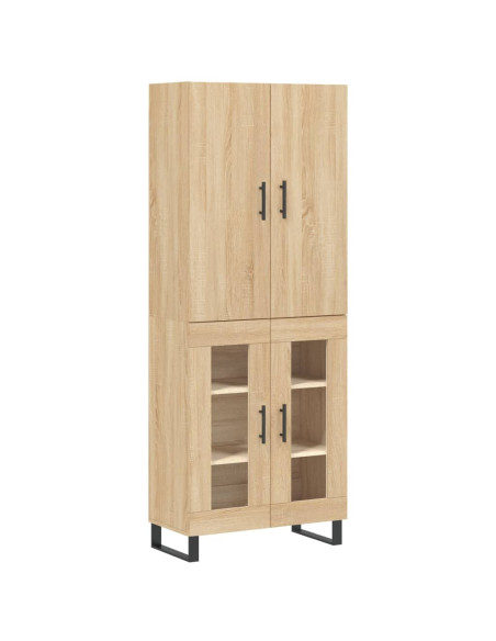 Credenza Rovere Sonoma 69,5x34x180 cm in Legno Multistrato